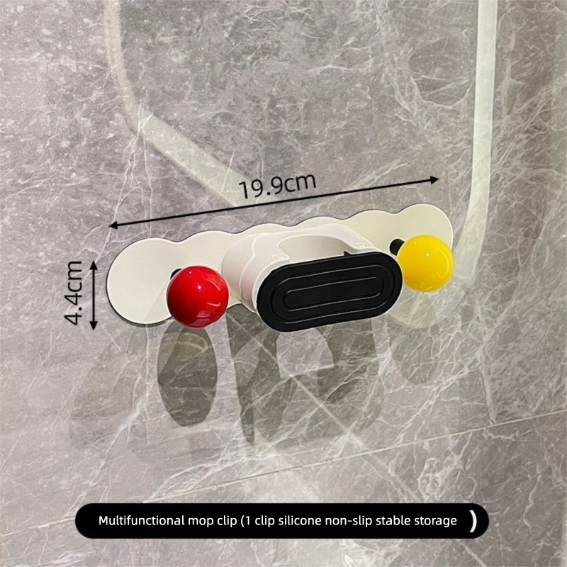 New No-Drill Mop Holder Hook Bathroom Storage Corner Rack Multifunctional Broom Organizer_voghion.com