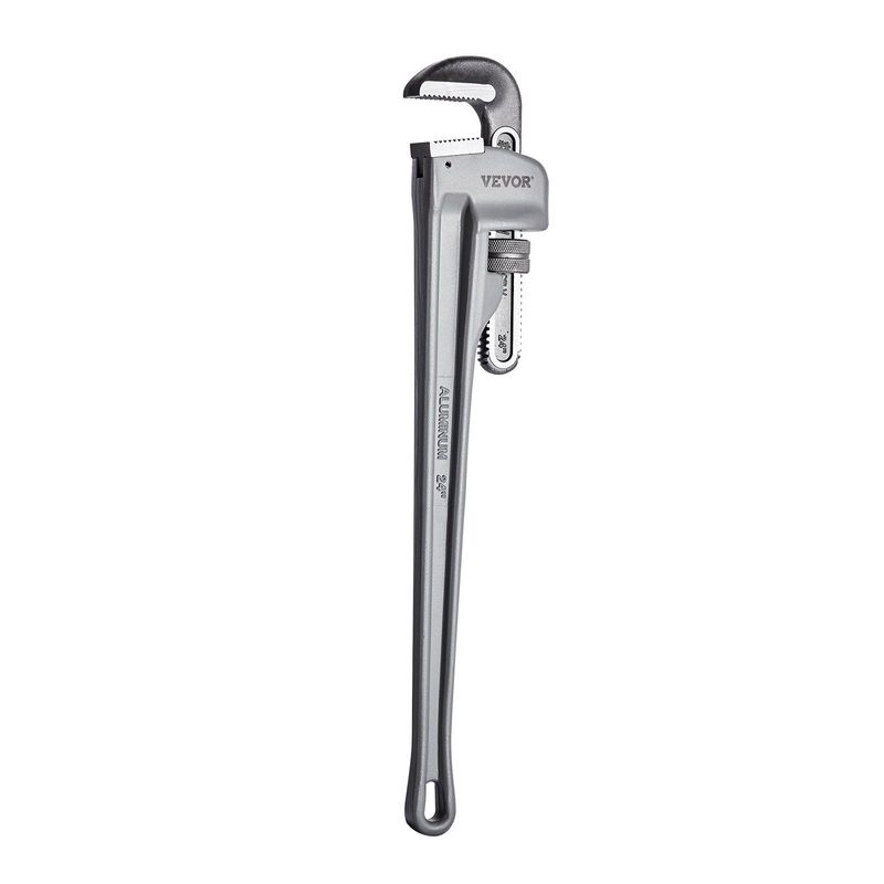 VEVOR Pipe Wrench, 24" Aluminum Straight Pipe Wrench, Adjustable Plumbing Wrench, With High Strength Jaw And Ergonomic Handle, Easy To Carry, Hangable Design, For Water Pipes, Automotive Repairs_voghion.com