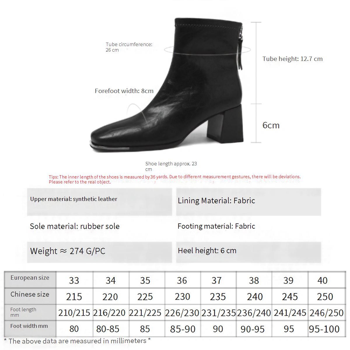 Cameido Women's Fashion Boots Pointed Toe Chunky Heel Pull Zip Elastic Skinny Short Boots For Autumn And Winter_voghion.com