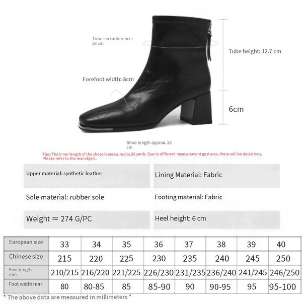 Cameido Women's Fashion Boots Pointed Toe Chunky Heel Pull Zip Elastic Skinny Short Boots For Autumn And Winter_voghion.com