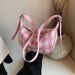 Large-Capacity Canvas Fall/Winter 2025 New Shoulder Bag Crossbody Bag Plaid Dumpling Bag_voghion.com