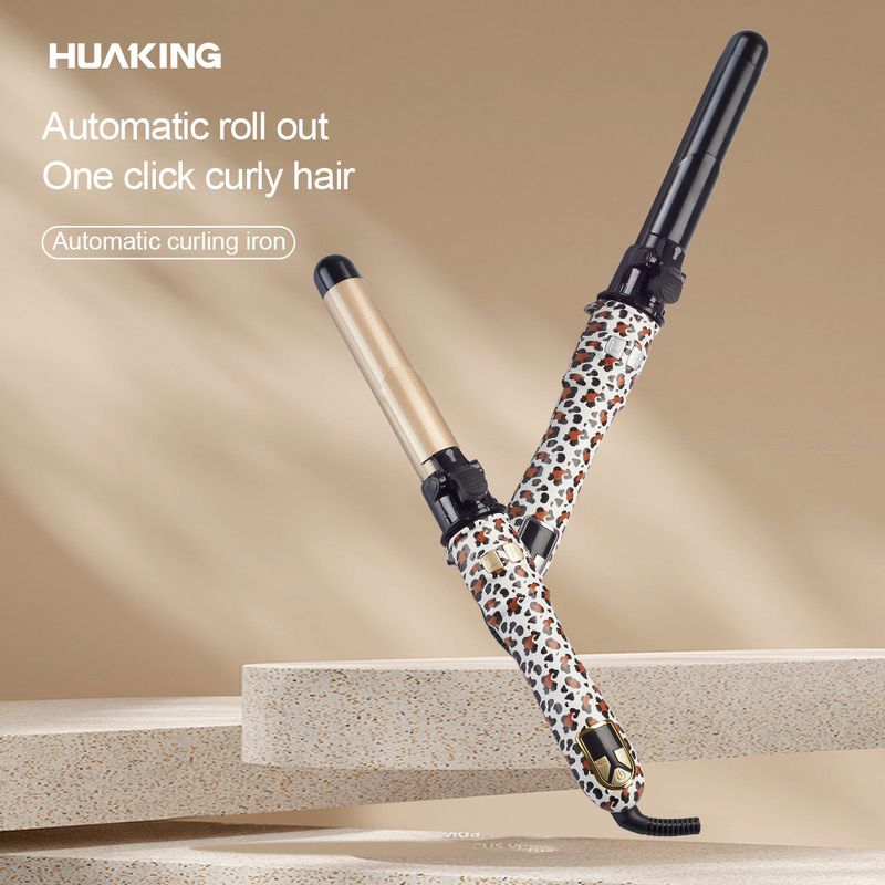 28 mm automatischer Lockenstab für große Wellen, Volumen verleihendes Kurzhaar und Pony-Lockenstab mit Rotationsfunktion_voghion.com
