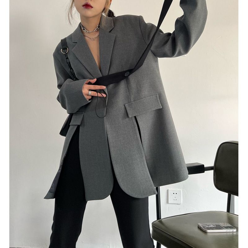 Women's Clothing temperament personality irregular slit suit jacket autumn new women's trend_voghion.com