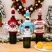 Knitted Christmas Wine Bottle Cover Cozy Snowman Design Holiday Decoration For Wine Gift_voghion.com