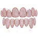Grillz de vampire en or blanc rose avec crocs glacés, entièrement colorés, capuchon de dent pour cosplay, appareil dentaire_voghion.com