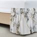 Platinum Gold Marble Bed Skirt - Elastic Ruffle Bedding Wrap For Hotel & Home (Single Piece, Premium Quality)_voghion.com