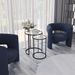 2 Piece Round Nesting Side Tables Set Tempered Glass Top Metal Leg Coffee Tables_voghion.com