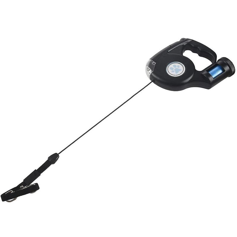 4.5m Led Flashlight Extendable Retractable Leash Lead With Garbage Bag_voghion.com