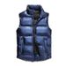 Gilet invernale imbottito da uomo con finitura lucida, collo alto, giacca casual senza maniche per taglie grandi e alte (L-8XL, nero/blu/oro/argento)_voghion.com