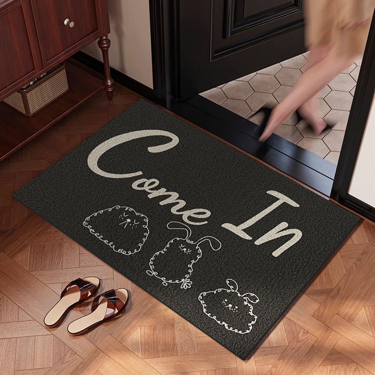 Hem Trädgård Svart Smutsavvisande Trådögla Entré Golvmatta Fotmatta Entrédörr Kan Skäras Till Storlek Matta Halkfri Matta Jordmatta_voghion.com