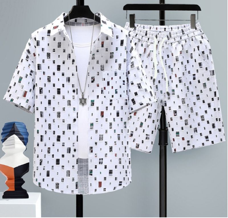 Herrenbekleidung [UrbanEdge] Kurzarm-Set für Herren – Streetstyle | Relaxed Fit_voghion.com