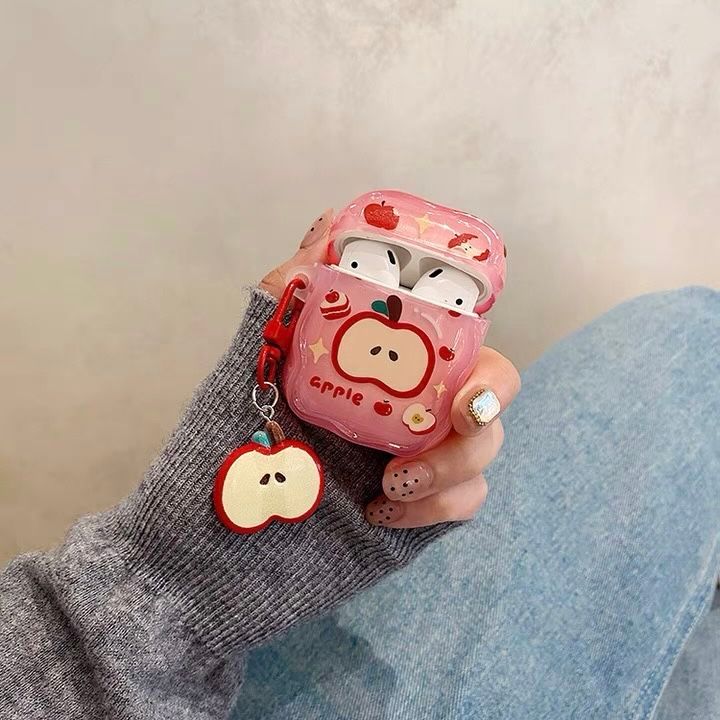 Custodia Ins Fun Red Apple AirPods Pro - Custodia per auricolari Apple - AirPods 1a/2a/3a generazione_voghion.com