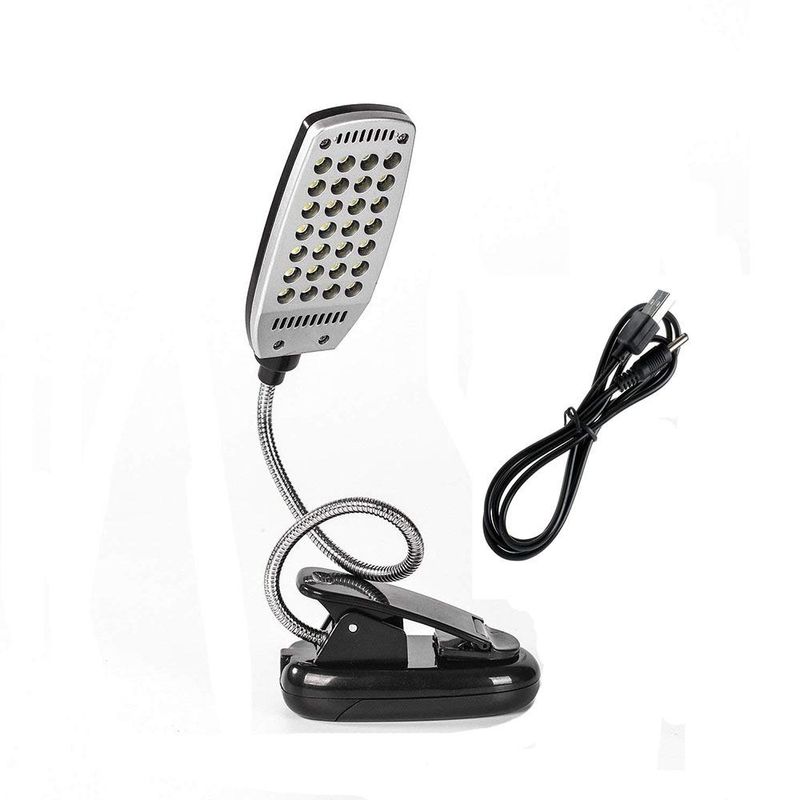 Lampes de livre flexibles à clipser alimentation USB 28 LED lampe de nuit chambre Table bureau lampe de lecture WBL_voghion.com