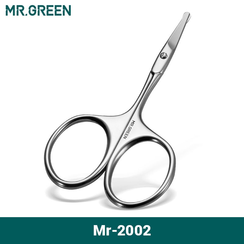 Facial Hair MR.GREEN Scissors Rounded Professional Stainless Steel Mustache Nose Hair Beard Eyebrows Eyela_voghion.com