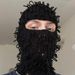 Balaclava ski hat Halloween funny black coil hat handmade old wool mask_voghion.com