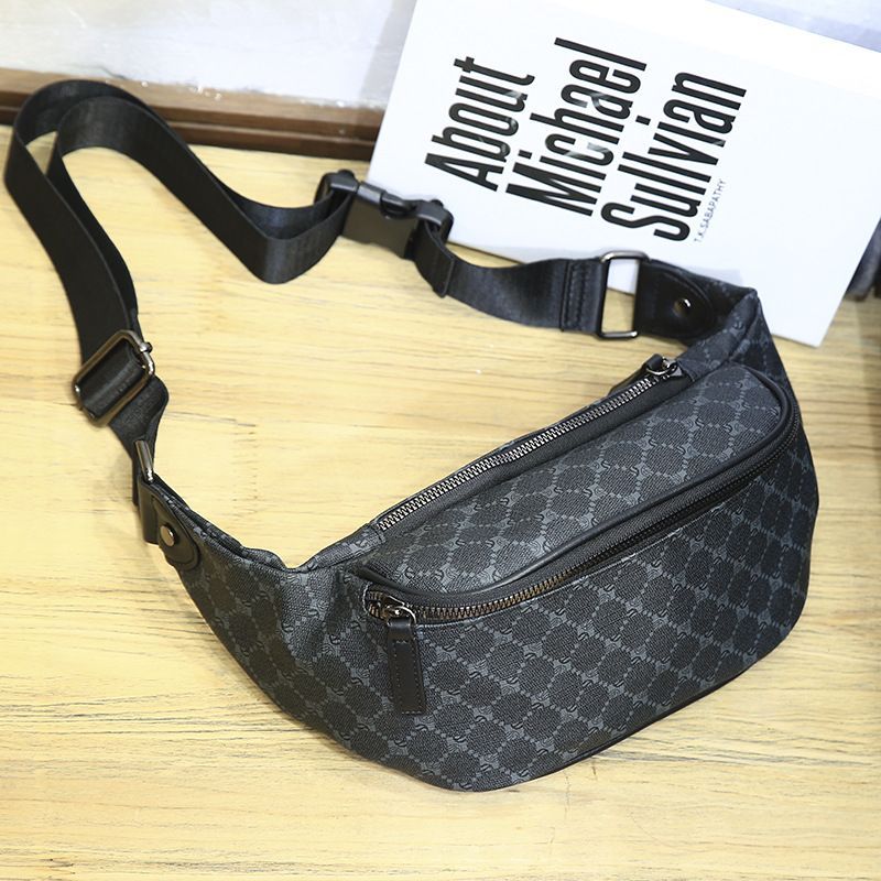 Nuova borsa a tracolla moda casual a spalla da uomo in edizione coreana per telefono da ciclismo sportivo sul petto a quadretti_voghion.com