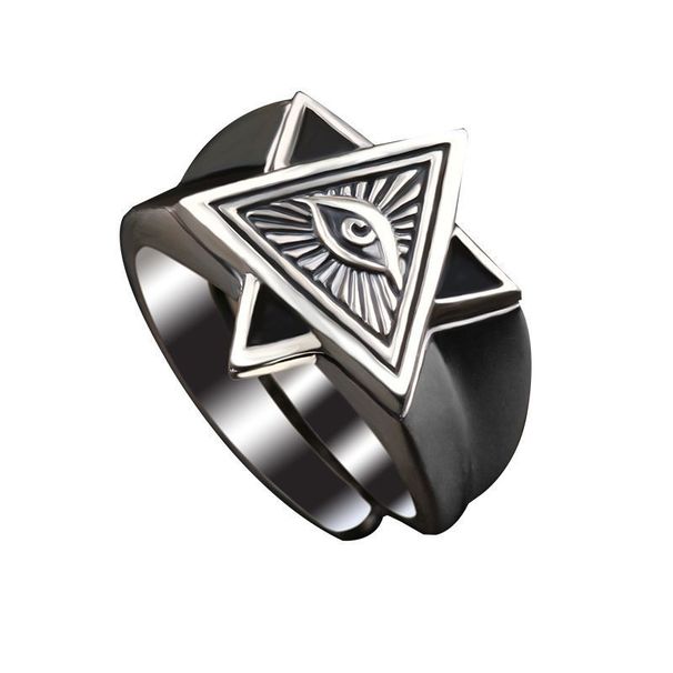 Herrenring „New God's All-Seeing Eye Personality Single Open Ring“_voghion.com