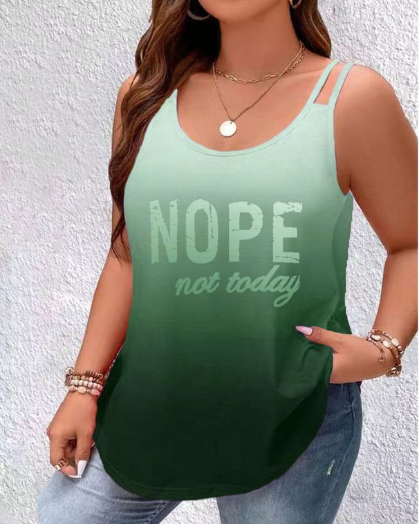 Dammekleeder Ronn Hals Gradient Buschtawendruck Ärmellos Schëller Camisole_voghion.com