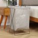 Home Storage Box Steel Hamper Folding Dirty Laundry Basket Iron Frame_voghion.com