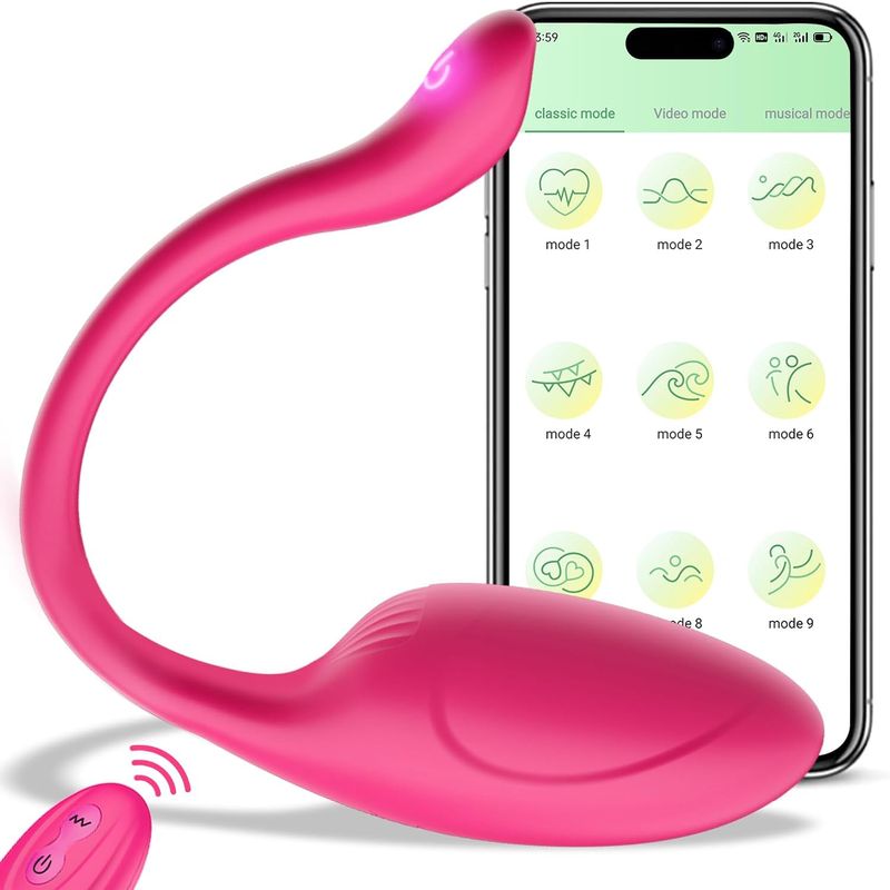 Vibrador de calcinha com controle remoto para ponto G, rosa divertido, Bluetooth de longa distância, recarregável, brinquedo sexual adulto, mais de 10 vibrações para mulheres_voghion.com