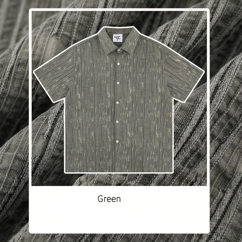 Men's Clothing Summer New Style Light Luxury Old Money Style Linen Cotton Shirt Advanced Old Wrinkled Texture Short Sleeved Shirt For Men And Women_voghion.com