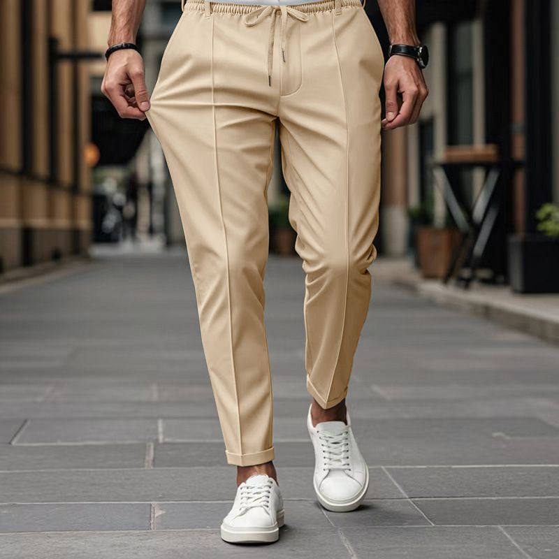 Slim-Fit Chinohose für Herren – Business-Casual-Hose aus Stretch-Polyester mit konisch zulaufendem Bein (S-3XL, 6 klassische Farben)_voghion.com