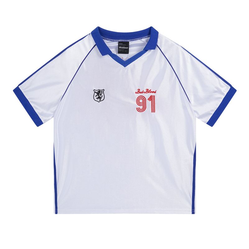 Abbigliamento da donna 91 Maglia da calcio ricamata Maglietta da donna estiva Coppia scollo a V Maglia sportiva Top largo_voghion.com
