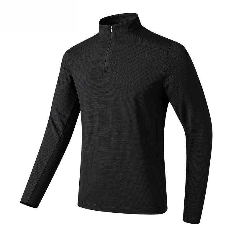 Felpa in pile antibatterica con mezza cerniera e collo alto 7A per uomo, autunno e inverno, riscaldamento a infrarossi lontani, casual e sportiva_voghion.com