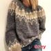 Neue Kleidung Herbst und Winter beiläufige lose Mohair dick gestrickte Jacquard Damen Pullover_voghion.com