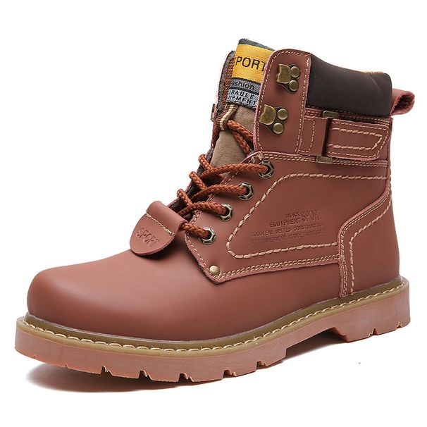 Men's Genuine Leather Boots - Winter Casual Roman Boots With Ethnic Pattern, Breathable & Comfortable (Black, Dark Brown, Yellow, Light Brown)_voghion.com