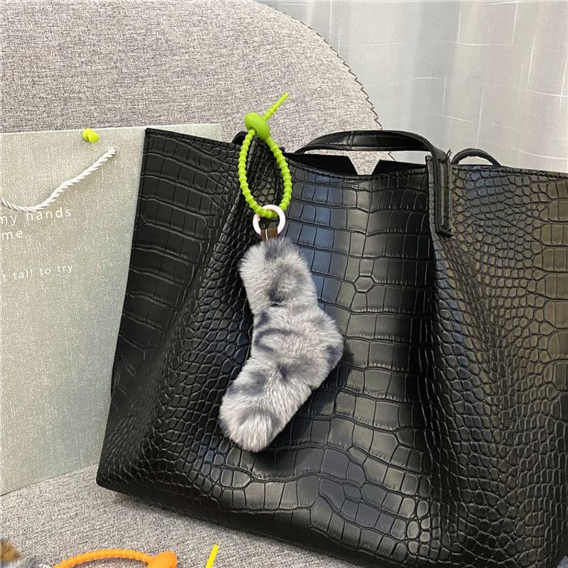 Bag Charm Leopard Print Twist Knot Girl Fashion Creative Bag Pendant Car Keychain Schoolbag Cute Plush Phone Case Accessories_voghion.com