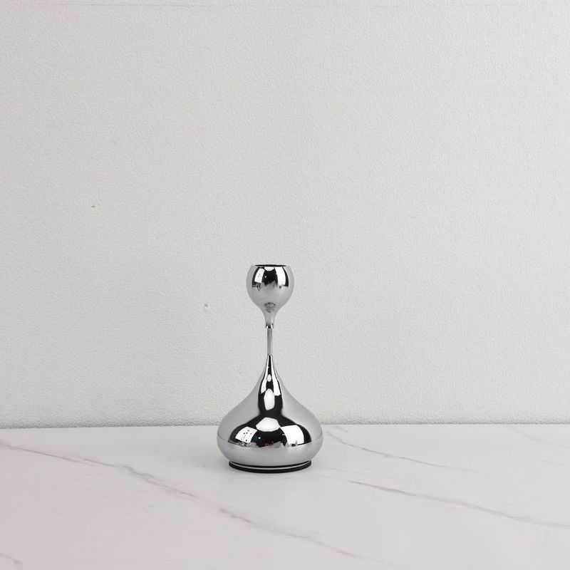European style metal droplet silver candle holder soft decoration model room, living room, tabletop, dining room, handicraft decoration_voghion.com