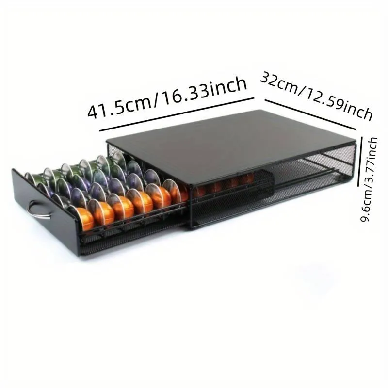 Nerūsējošā tērauda kafijas kapsulu turētājs - Lielas ietilpības, rūsas necaurlaidīgs darba virsmas organizators virtuvēm, birojiem un kafejnīcām_voghion.com
