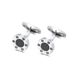 Elegant Onyx Inlaid Titanium Steel Screw Cufflinks For Dress Shirts Geometric Design, High Polish Finish, For Business, Wedding & Formal Occasions_voghion.com