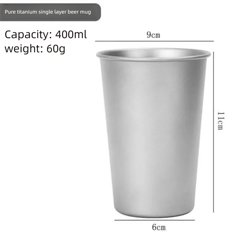 Pure Beer Mug Single Layer Outdoor Camping Juice Handy Alloy Anti-fall Cold Drink Portable Titanium Water Cup_voghion.com