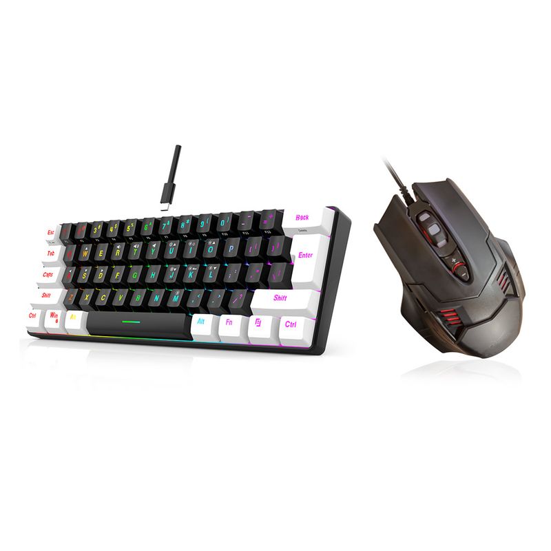 Wired 61-Key Gaming Mini RGB Backlit Mechanical Feel Business Office Portable Compact Computer Keyboard_voghion.com