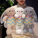 Süße weiche gestreifte Kaninchen Puppe Plüsch Spielzeug kleine weiße Kaninchen Puppe Kinder Ragdoll Ostergeschenk_voghion.com