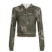 Damen Camouflage Color-Block Kapuzen-Reißverschluss-Sweatshirt + Lockere Jogginghose Lässiges Zweiteiliges Set_voghion.com