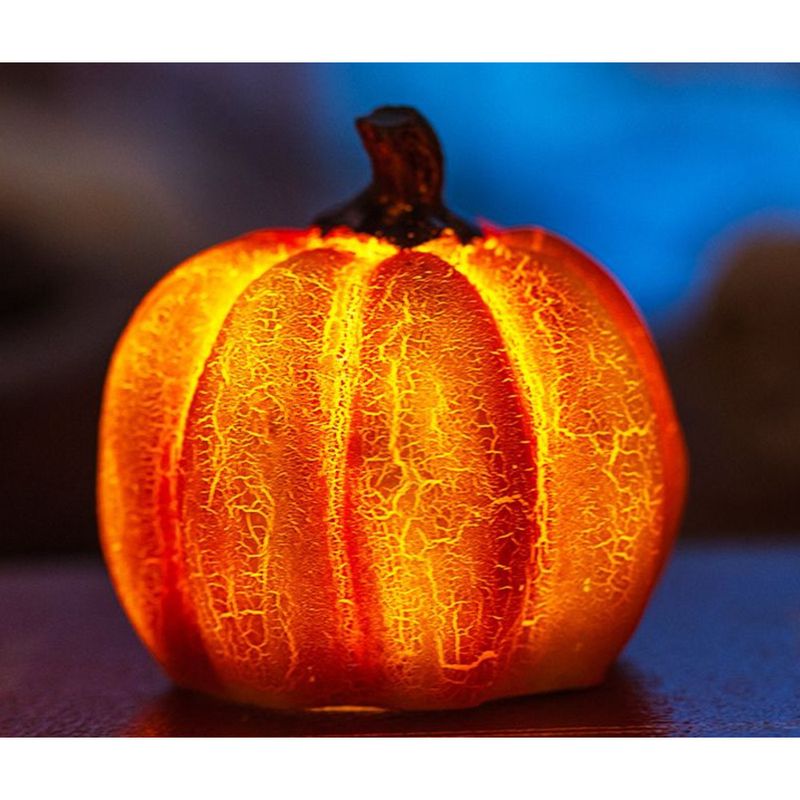 Halloween luminous cracked pumpkin lantern desktop ornament kindergarten toy scene decoration props_voghion.com