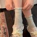 Women's Cute Bowknot Mid Calf Summer Thin Cotton Socks, Ins Versatile College Style, Loose Fit Socks_voghion.com