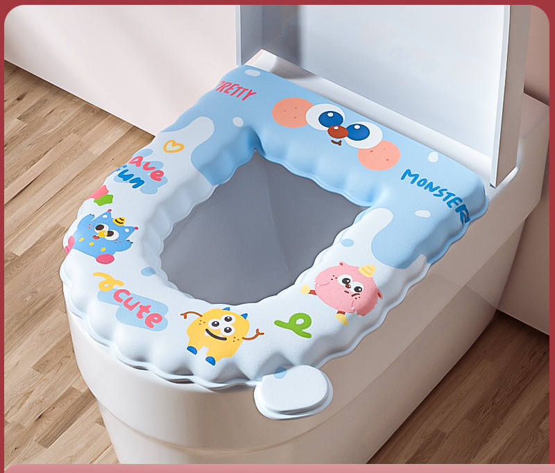 EVA Cover Waterproof Dirt-Resistant Household All-Season Universal Lid Lifter No Dirty Hands Toilet Seat Cushion_voghion.com