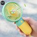 Tragbarer Handventilator in Form einer Cartoon-Blume, wiederaufladbar über USB für Outdoor-Reisen_voghion.com