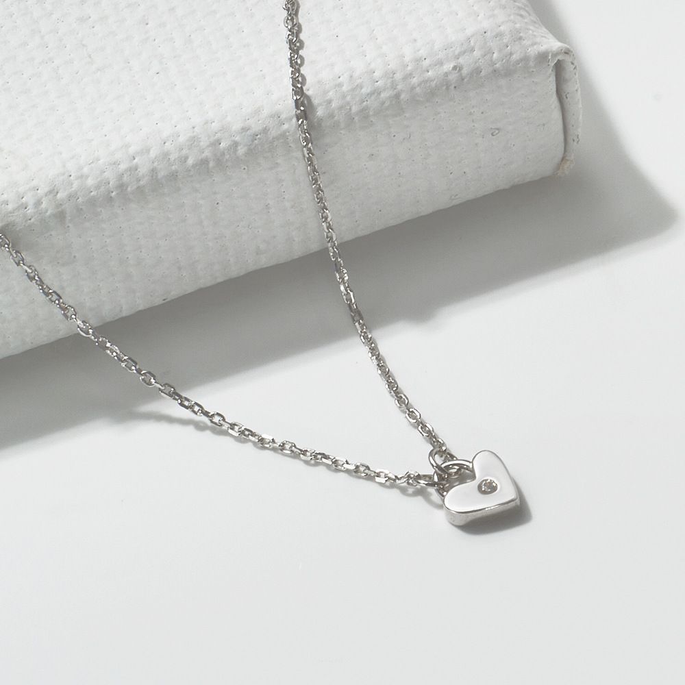 Collana con ciondolo a forma di cuore in argento sterling 925 con zirconi, catena a croce minimalista e leggera per donna, elegante collana a strati_voghion.com