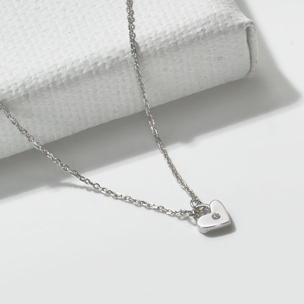 Collana con ciondolo a forma di cuore in argento sterling 925 con zirconi, catena a croce minimalista e leggera per donna, elegante collana a strati_voghion.com