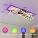Glitzerlife Deckenlampe LED Deckenleuchte Schwarz - 36W Schlafzimmerlampe RGB Farbwechsel Moderne Wohnzimmerlampe Dimmbar Mit Fernbedienung Rechteckig Für Küche_voghion.com
