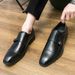 Cross-Border Business Double Buckle Monk Men's Large Size Pointed Formal European And American Office Brogue Leather_voghion.com
