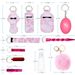 Self Defense Keychain Wrist Pom Pom Neoprene Keychain Set Women's Keychain Anti Wolf Keychain Set_voghion.com