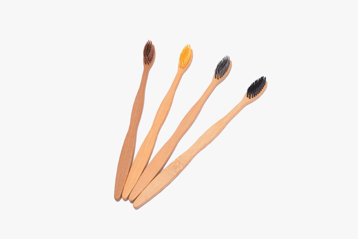 Bambus s hranatým koncem a rovnou deskou, dřevěný zubní kartáček, biologicky odbouratelná rukojeť, originální bambusový zubní kartáček_voghion.com