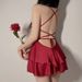 Sleepwears Sexy Large Size Satin Simple Waist Gathered Women's Suspender Nightdress Outer Robe Home Clothes Suit_voghion.com