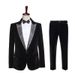 Costume de scène brillant en velours noir pour homme, costume de chanteur, costume à revers pointu_voghion.com